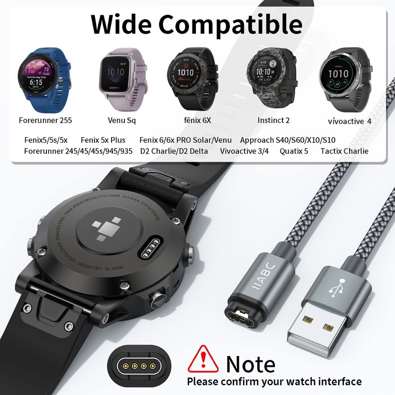 Compatible for Garmin Watch Charger Cable Data Transfer for Garmin Fenix 5 5S gallery