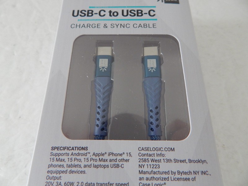 Case Logic Universal USB-C to USB-C Charge & Sync Cable 6 Feet Blue New gallery