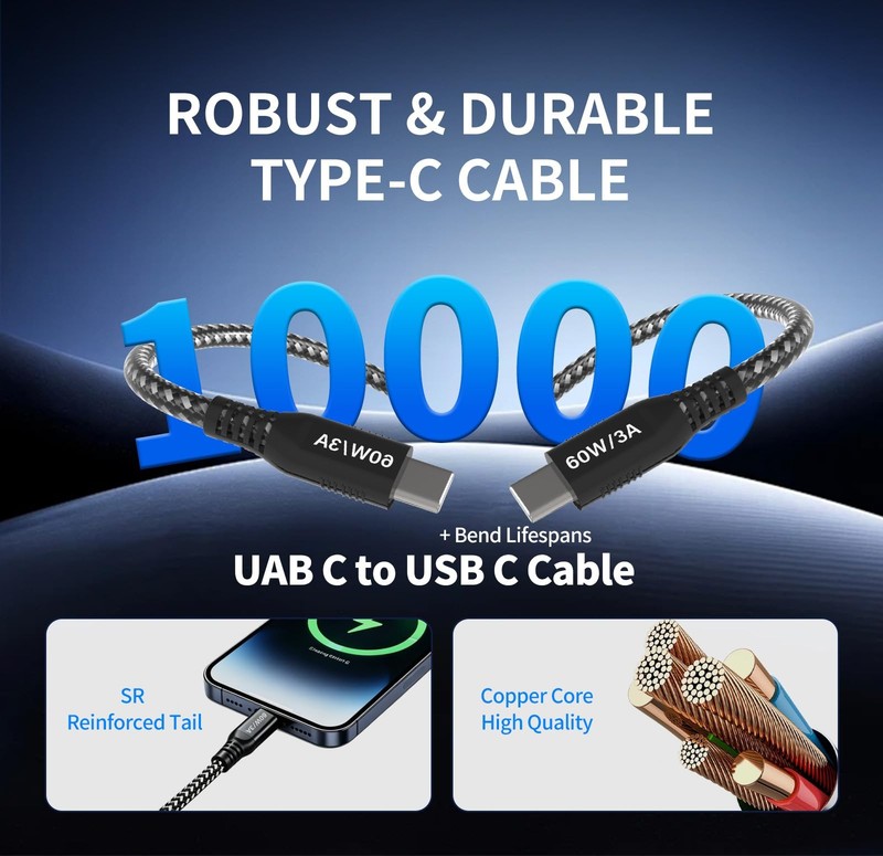 Extra Long 30 FT USB to USB Cable 60W, 480Mbps Data Transfer Fast Charging Co... gallery