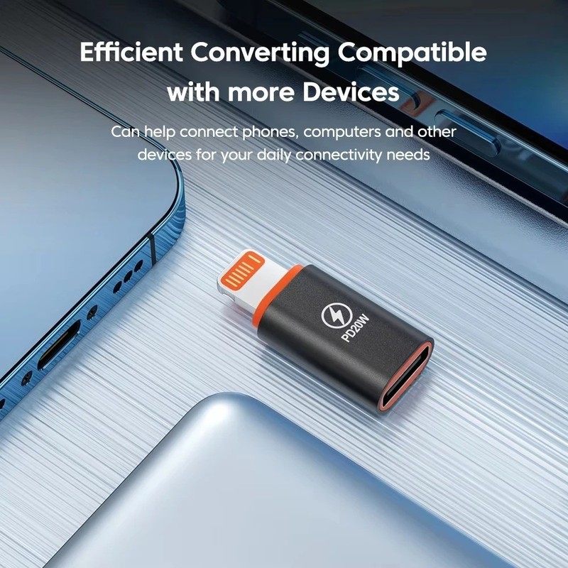 USB C to 8-Pin Fast Charging Adapter 20W PD Type C Charging Converter Phone gallery