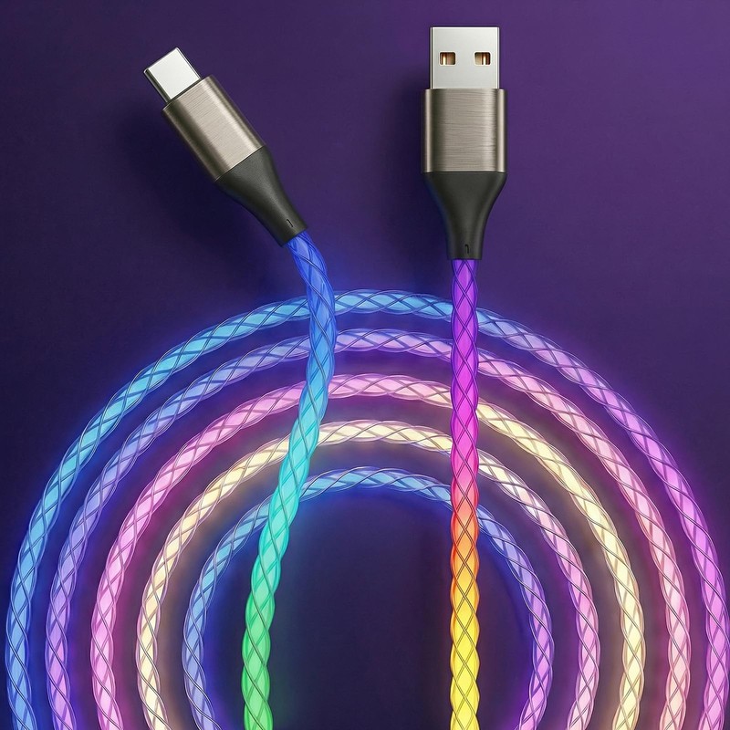 Light-Up USB-C Charging Cable – Fast Charging Cord Type-C – Compatible with i…