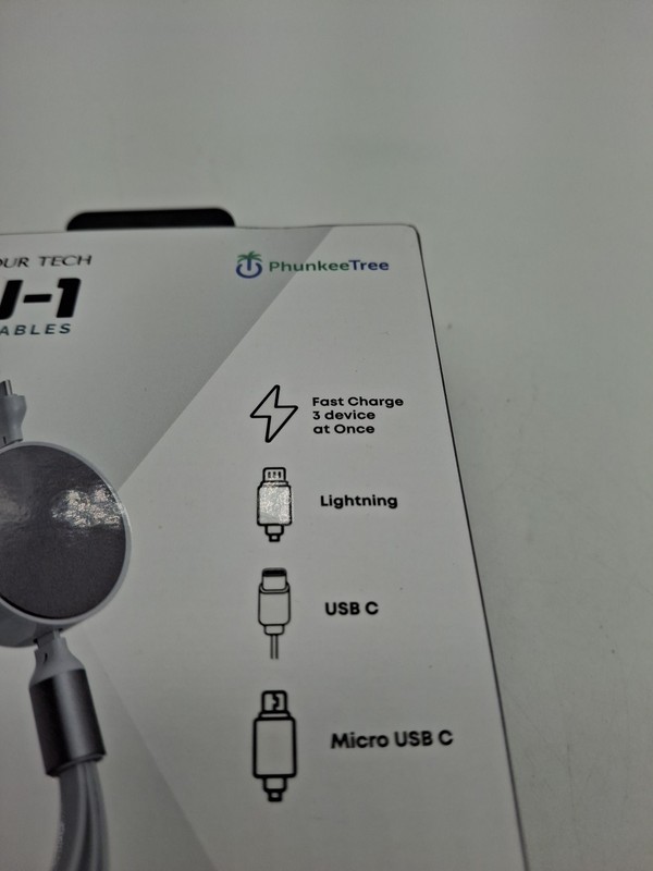 NEW Phunkee Tree 6-In-1 Retractable Cable SWEET SOUR TECH W/ FAST CHARGE ADAPTER gallery