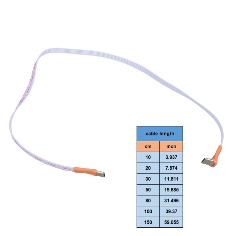 Space Saving Type C Angled Charging Cable Plastic Metal Build For Mobile Tablets gallery