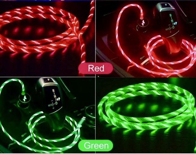 Light-Up Charging Cable USB Type-C Android Apple Reversible Fast Sync 7ft