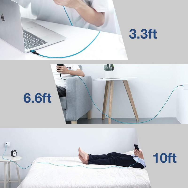 Micro USB Charger Cable 3‑Pack 3.3FT/6.6FT/10FT Nylon Braided for Android/Kindle gallery