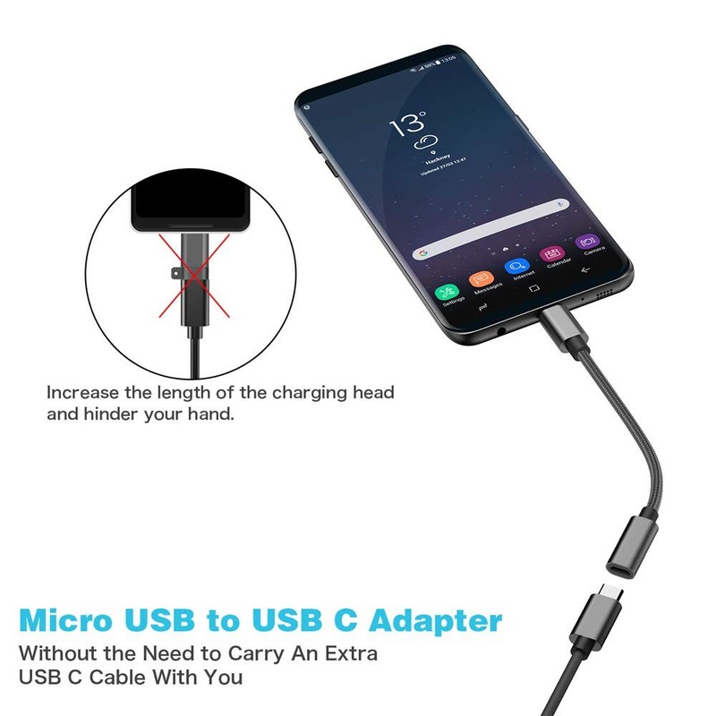 Micro USB to USB C Adapter,(2-Pack) Micro USB Female to USB Type C Male Conve... gallery