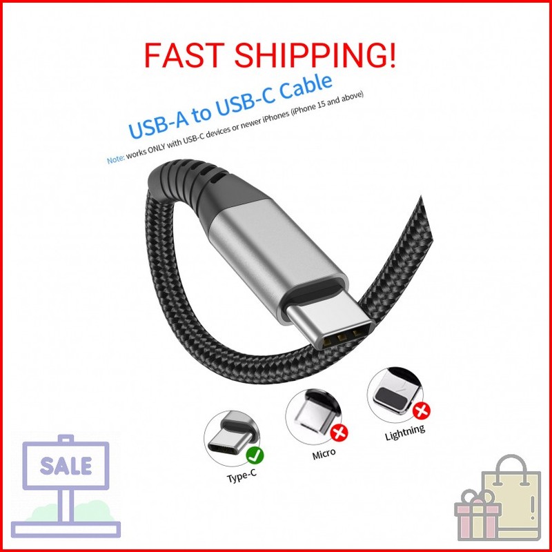 6 inch Short USB C Cable Fast Charging 2 Pack, 0.5ft USB A to USB C Cable Short gallery