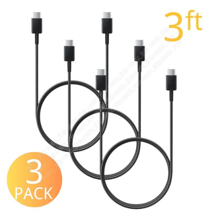 3Pack 3ft Type USB-C To Type-C Cable Fast PD Charger Cord For Samsung S22 S20 S9