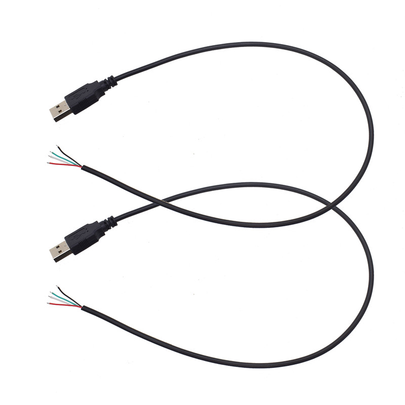 6pcs 50cm USB 2.0 A male 4-Pin 4 wire Power Pigtail Bare Cable DIY 22AWG 5V/3A gallery