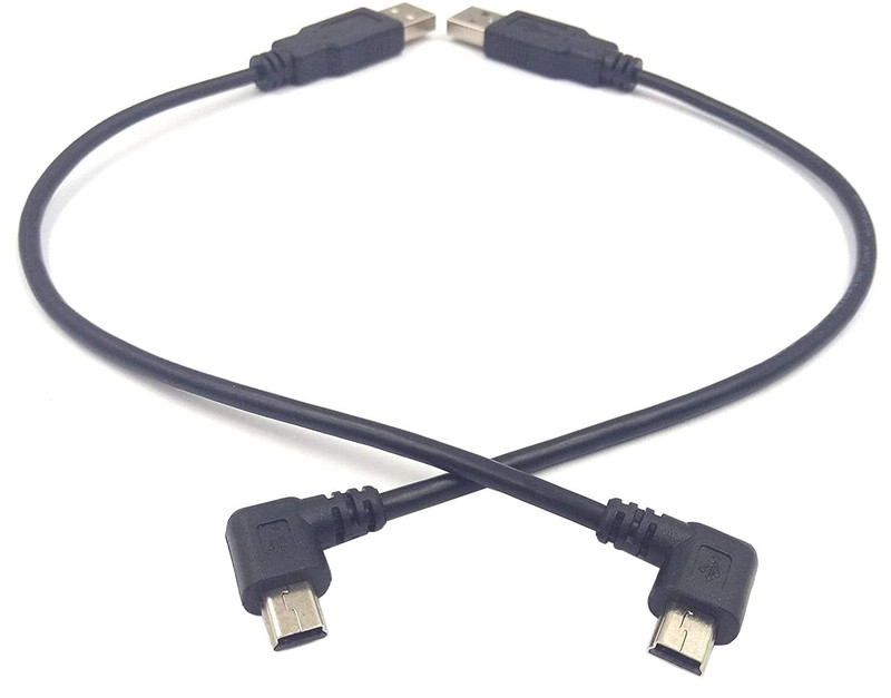 (1-Set) Mini USB Cable, 8 Inch USB 2.0 Male to Mini USB 90 Degree Angled Male C gallery