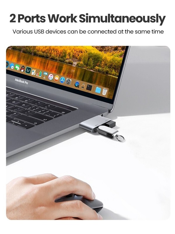 USB C to Dual USB 3.0 SUPER SPEED OTG Adapter Converter for Phone PC Tablet gallery
