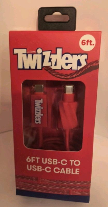 Twizzlers Candy Novelty Themed 6 ft Phone Charger USB-C to USB-C Cable