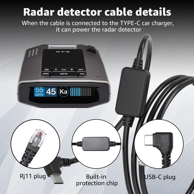 USB C to RJ11 for Escort Radar Detector Power Cord – Compatible with Escort M... gallery