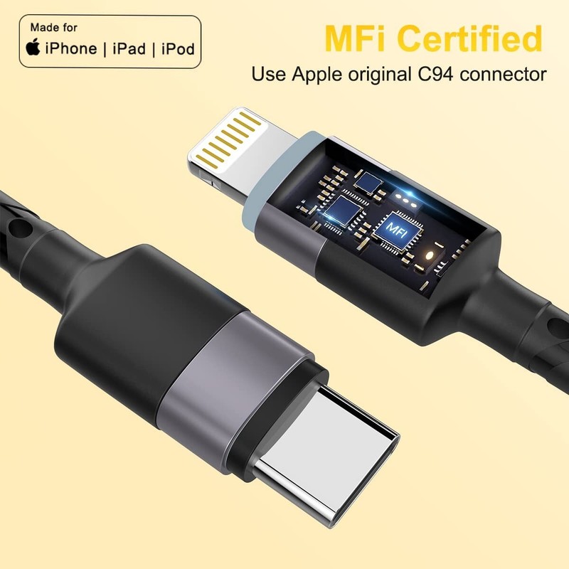 Coiled USB C to Lightning Cable for Car 10FT, MFi Certified iPhone Charging Data gallery