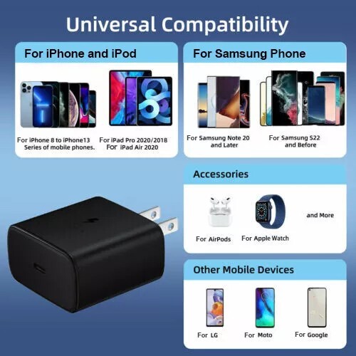 45W Type C USB-C Super Fast Wall PD Charger&Cable For Samsung Galaxy S21 S22 S23 gallery
