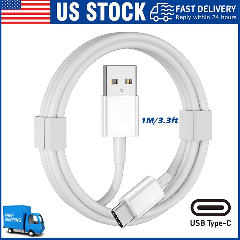 1M USB C Cable Charging Data Transfer USB A to TypeC Power Charging Cord White