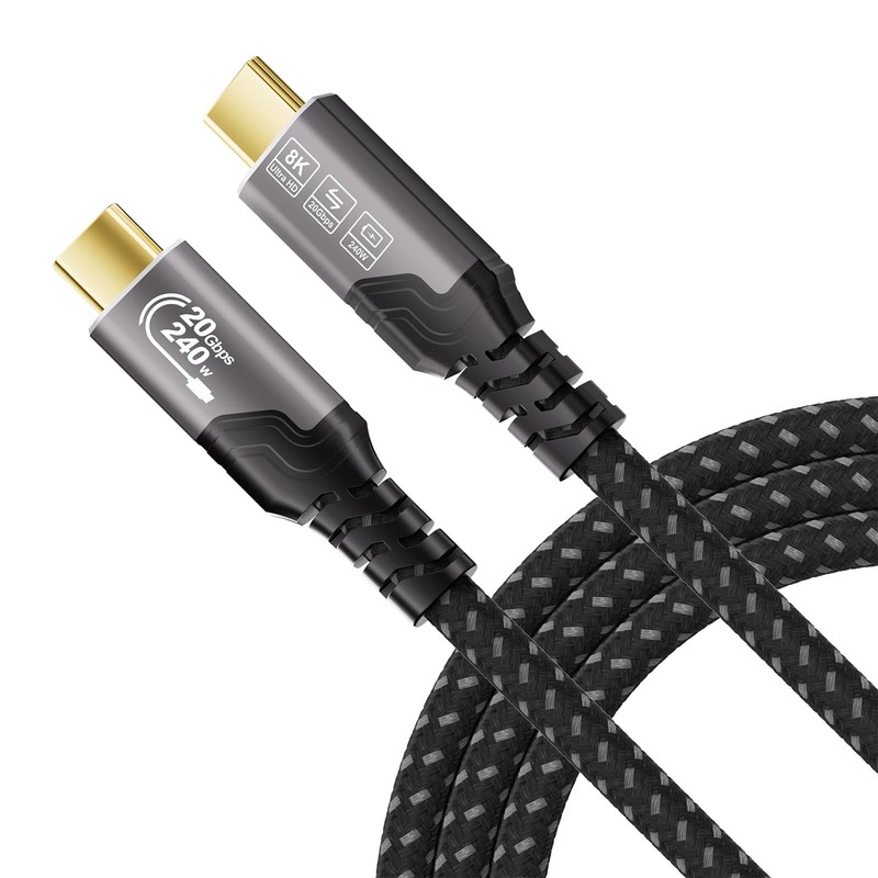 10FT USBC TypeC Cable 20Gbps 240W Fast Charging Video 4K/8K Thunderbolt 4