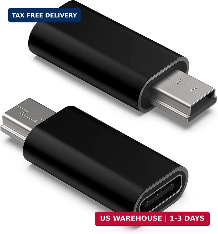 USB C to Mini USB Adapter, Type C Female to Mini USB 2.0 Male Convert Connector