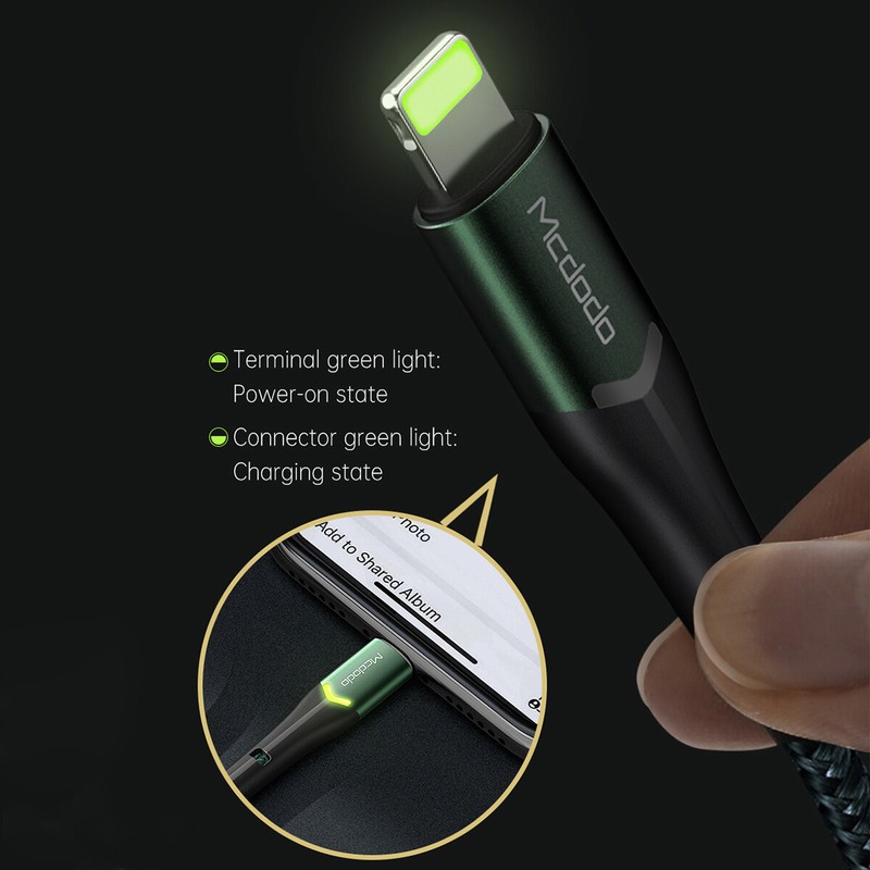 Braided LED Fast Charger Data Cable for iPhone 14/13/12/11/XS Pro Max 7 8 6 Plus gallery