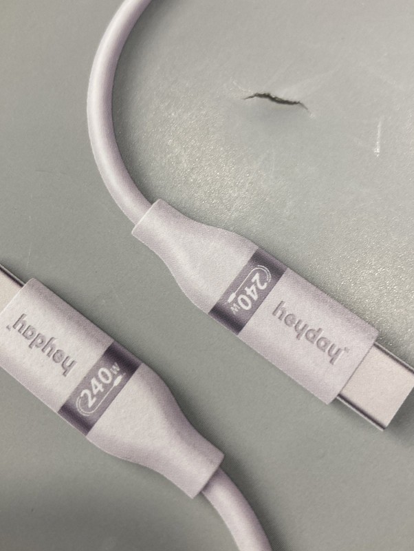 6' USB-C to USB-C Fast Charging Silicone Cable - heyday White Clay gallery