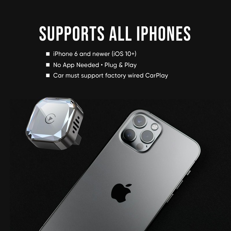 Wireless CarPlay Adapter for iPhone (2026 Upgraded), Mini Plug & Play for Car... gallery