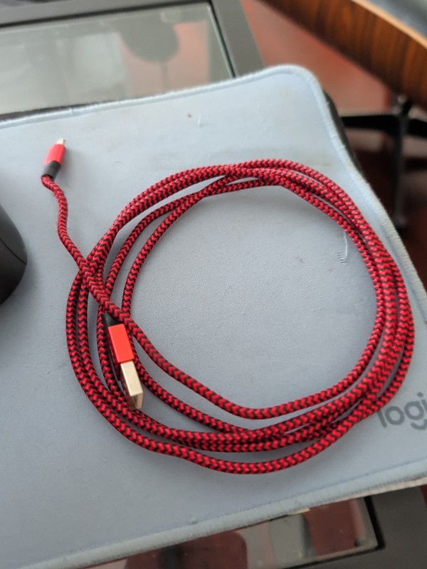 Red Direct Nylon USB-A to Charging Cord QtY 2