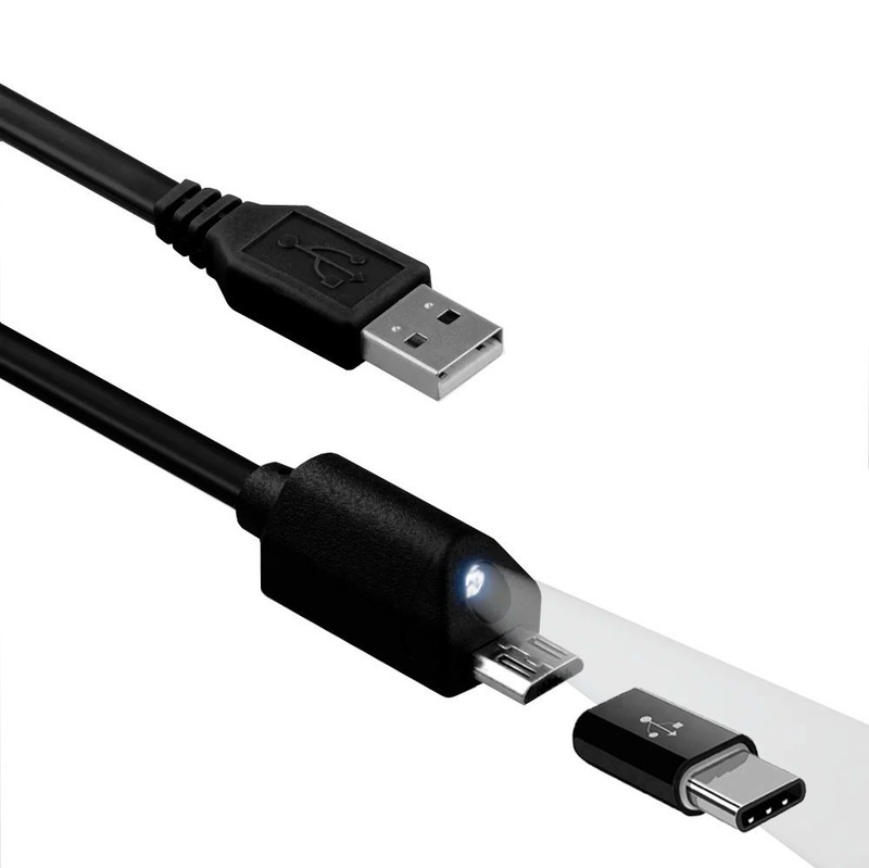 For TCL 60/60R/SE/NxtPaper – 2-in-1 6ft Long USB Cable Micro-USB and USB-C
