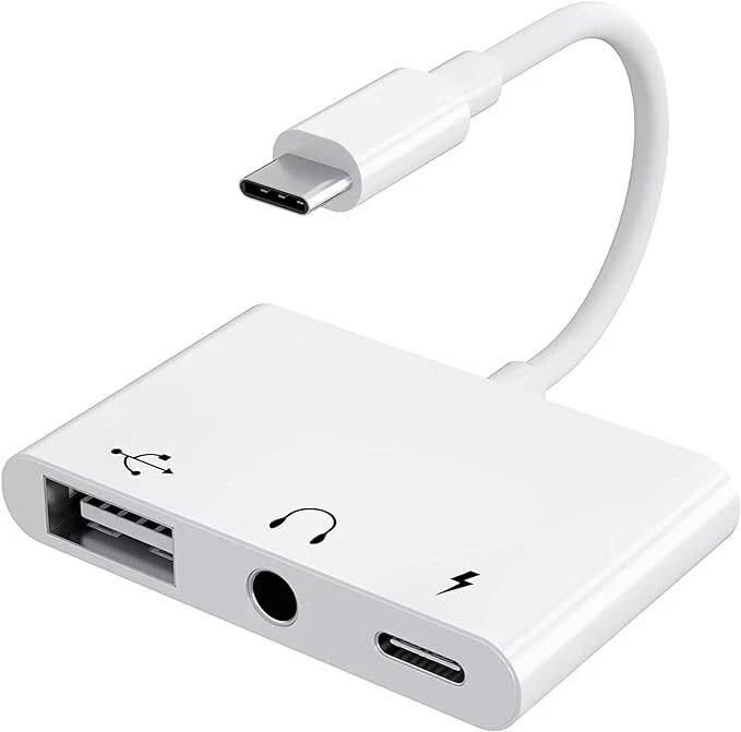 USB C to USB Adapter 3 in 1 USB C to USB A OTG Adapter with 3.5mm Headphone