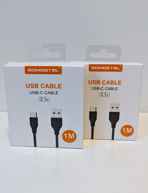 USB C Cable 3.1A / 3.2 feet / 1m / Set of 2 / Black / White / Charging cable