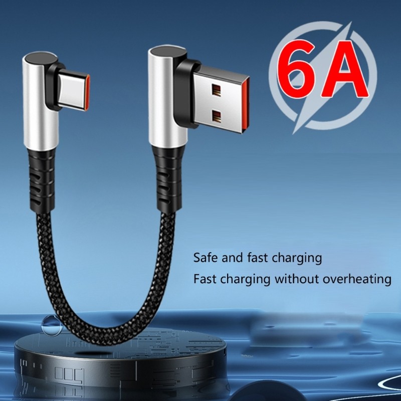 Short USB C Charging Cable with 90 Degree Connectors for Gaming Consoles gallery