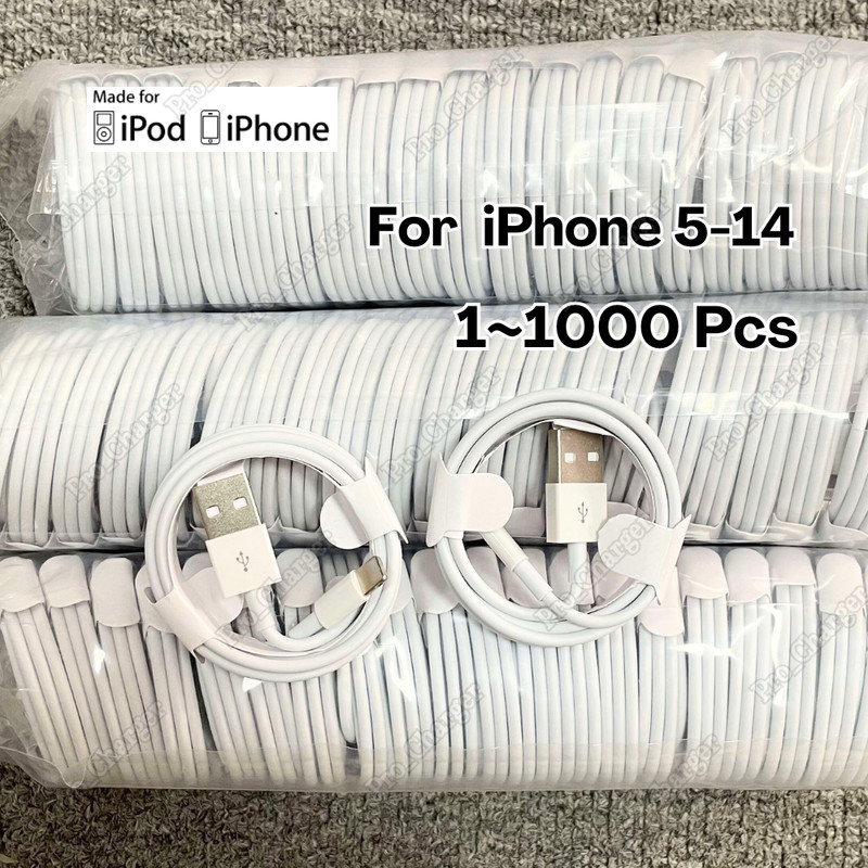 USB Cable Charger Cord For Apple iPhone 14 13 12 11 XS XR X 8 7 6 Wholesale Lot