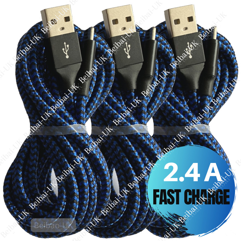 6/10Ft For iPhone X 8 Charger Fast Charging Data Cord Heavy Duty USB Cable 3Pack