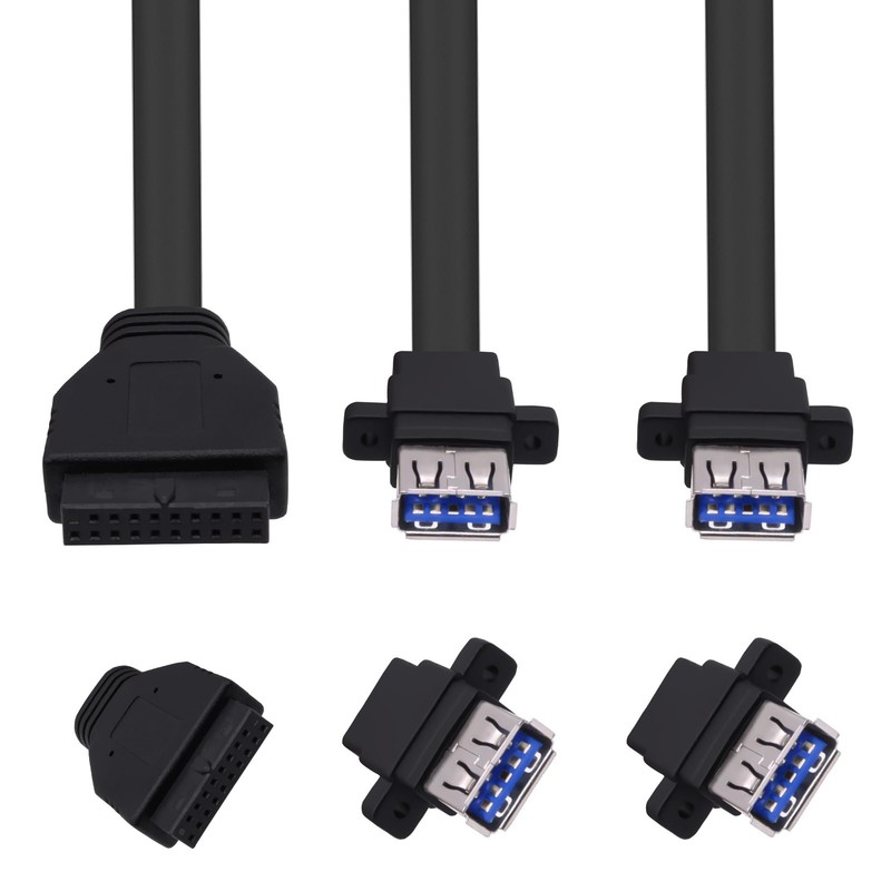 50CM USB 3.0 Front Panel Cable, Motherboard 19-Pin Header to 2 USB Female gallery