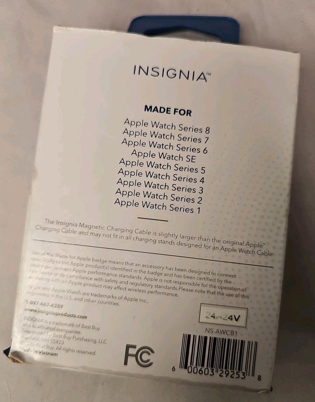 Insignia 4' Magnetic Apple Watch Charging Cable - White (NS-AWCB1) NEW gallery
