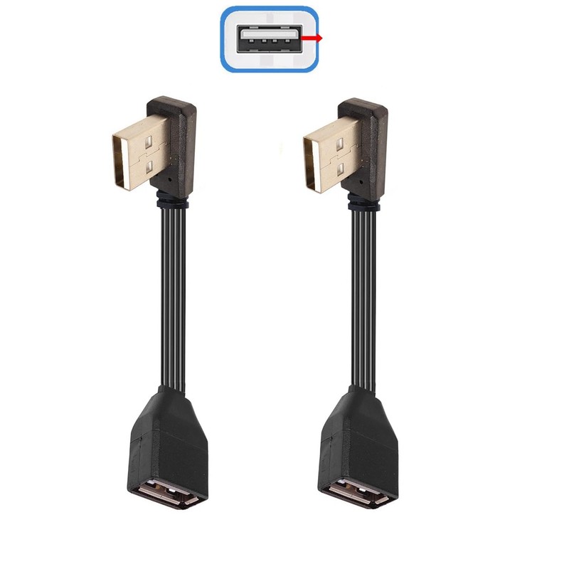USB Extension Cable 90 Degree USB Male To Female Data Cable 5cm Lead Cord Pro