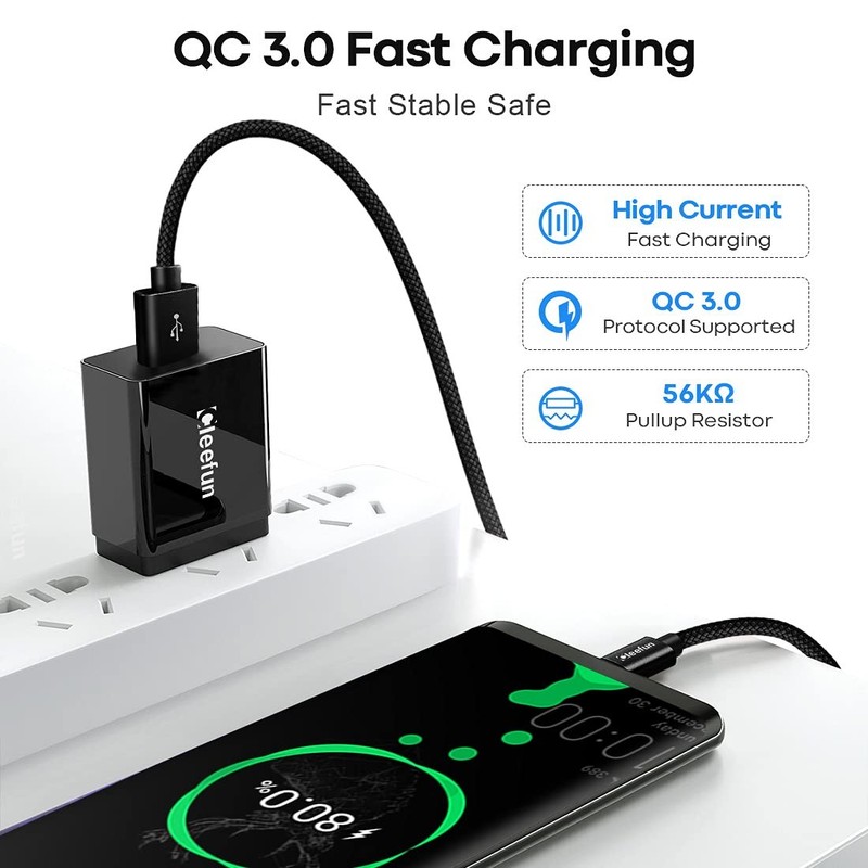 20FT USB-A to USB-C Charging Cable, Nylon Braided Fast Charger Cord gallery