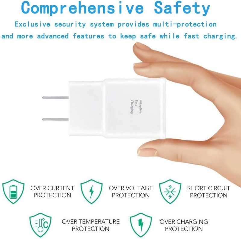 2-Pack Fast Wall Charger Plug + USB Type C Cable For Samsung Galaxy A20/A30/A50 gallery