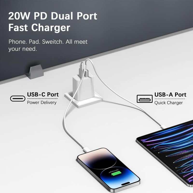 For iPhone 14 13 12 11 20W Fast Charger Block USB Type C Wall Power Adapter Lot gallery
