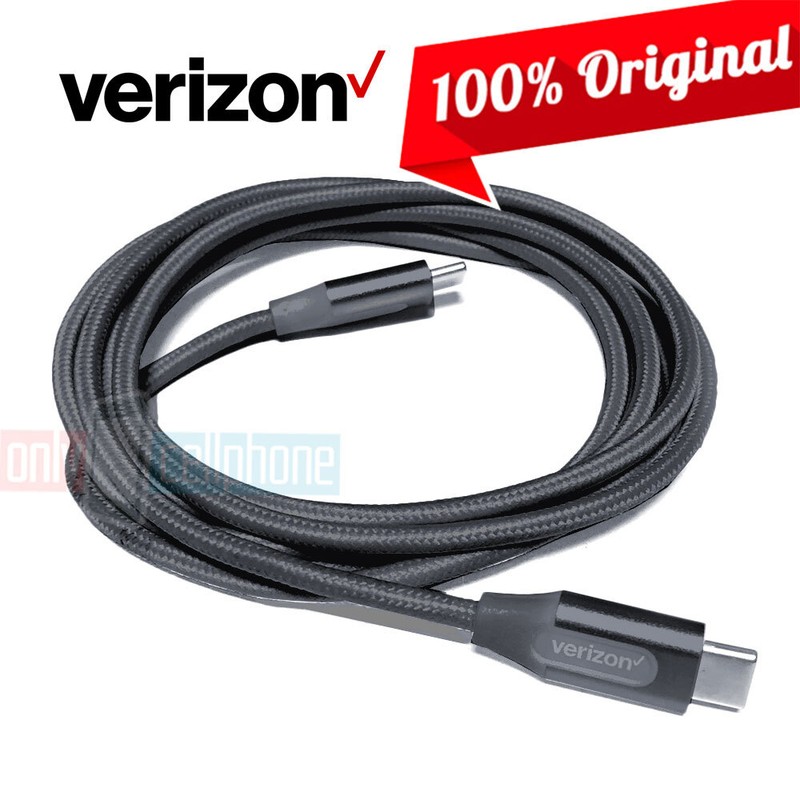 Verizon 10FT Braided Gray USB-C Charge Cable for Galaxy S23/S22/S21/S20/Ultra/FE