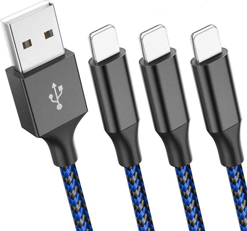 10Ft 6Ft Fast Charger For iPhone 14/13/12/11/XS/8/7/6/5 Braided USB Cable 3PACK gallery