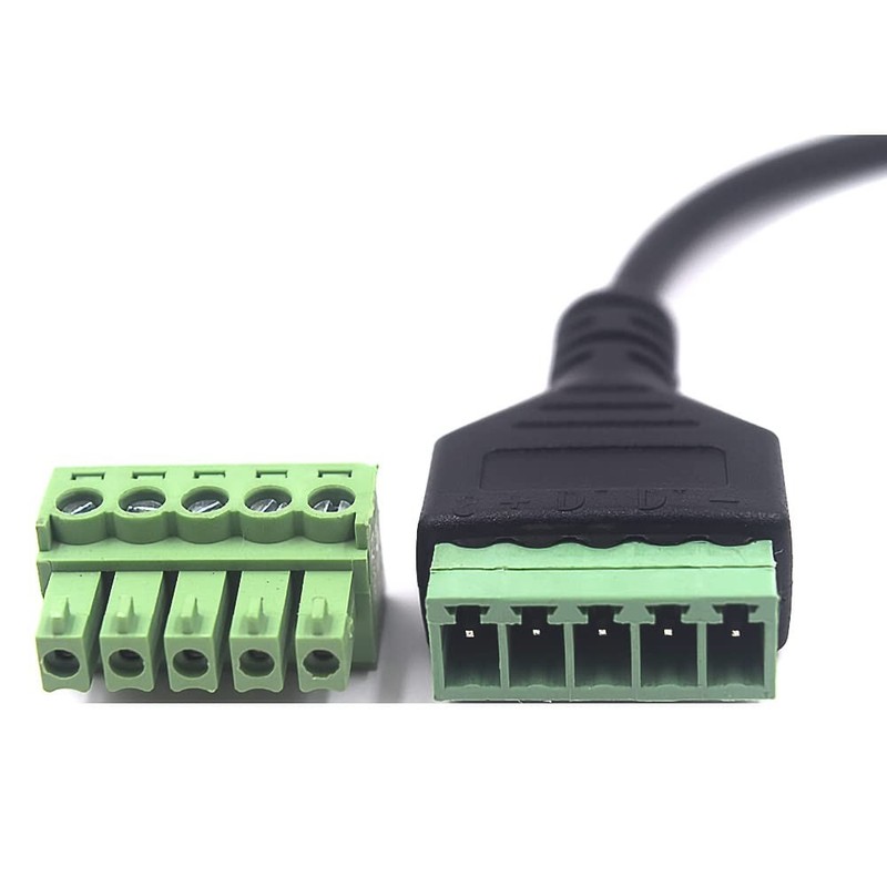 12 Inch Mini USB Male To 5 Pin Screw Terminal Female Adapter Extension Cable gallery
