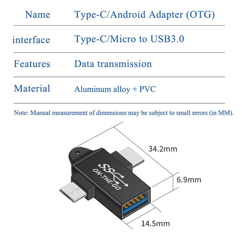 JORINDO 2-in-1 Type-C & Micro USB to Type-C&Micro TO USB3.0 Adapter gallery