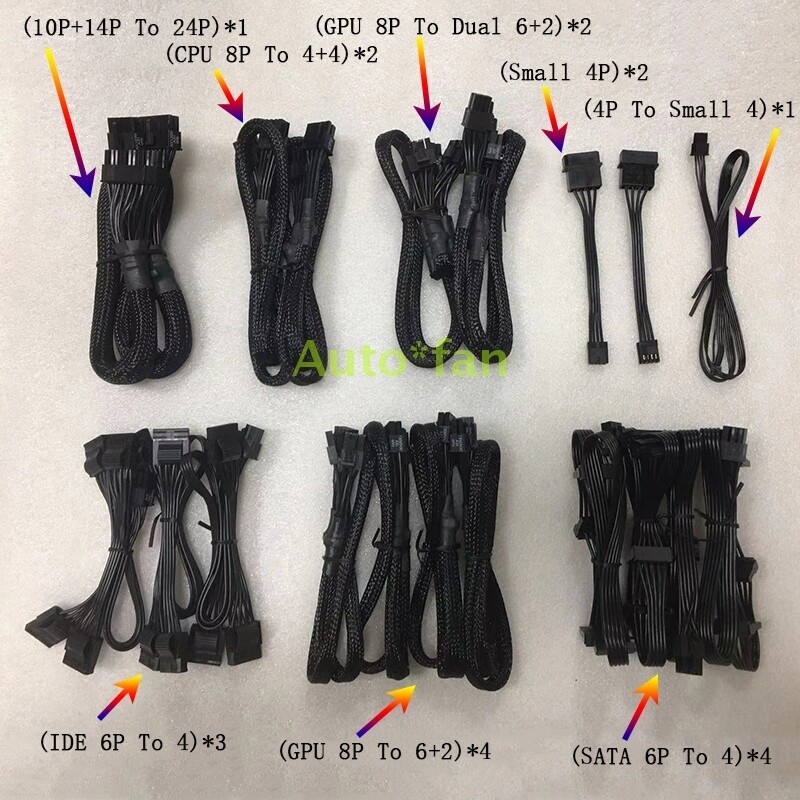 1Set New Full Modular Cables For AX1200i HX850 RM750 AX1500i Power Supply gallery