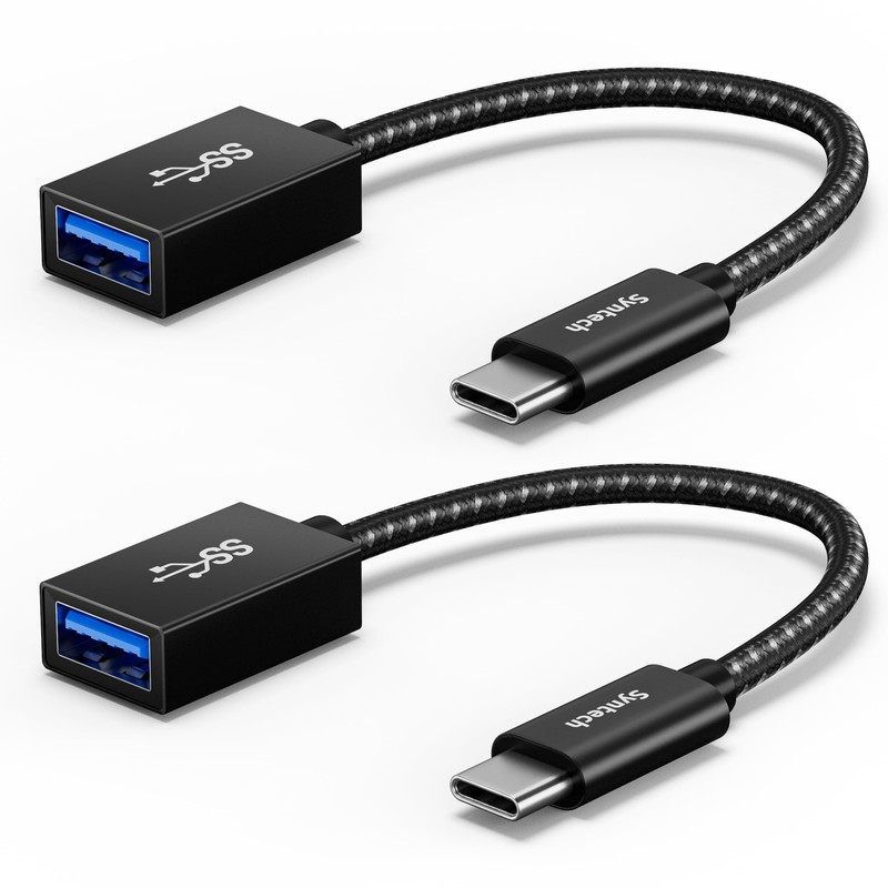 Syntech USB C to Adapter, 2 Pack C 158 X 17 X 9.55 mm, Black