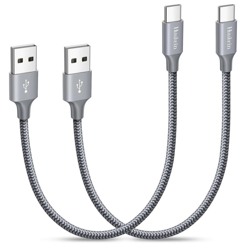 Short USB C Cable 1Ft, 2-Pack USB a to USB C Cable Fast Charging, Short USBC Cha