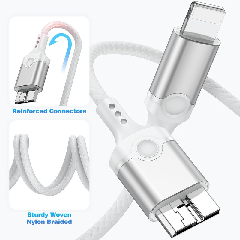 For Lightning to Micro B USB 3.0 Camera Adapter Cable Mfi-Certified for Iphone 1 gallery