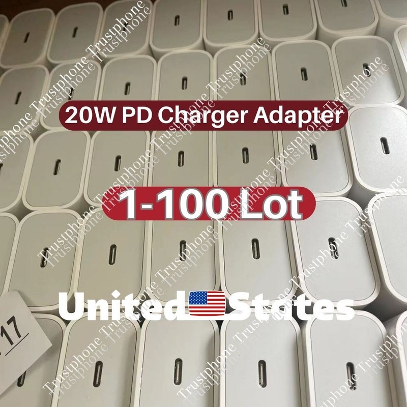 1-1000 Lot For iPhone17 16 20W PD USB C Type C Power Adapter Fast Charger Block