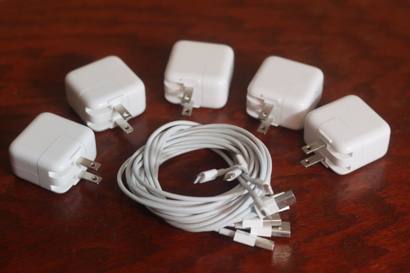 5 X Apple 12W USB Power Adapter for iPhones w/ lightning cable included GENUINE gallery