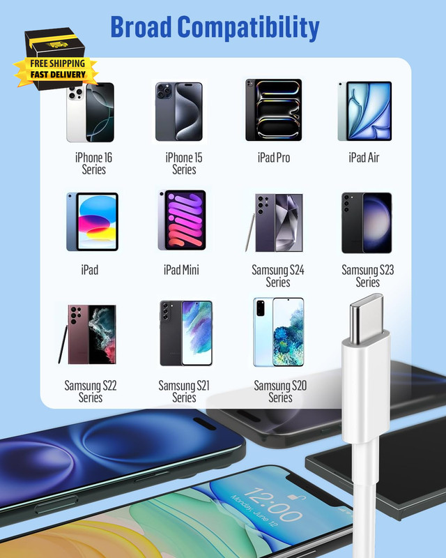 High Speed Car Carplay Cable for Iphone 17/17 Pro/17 Pro Max, (2Pack, 3Ft) TPE U gallery