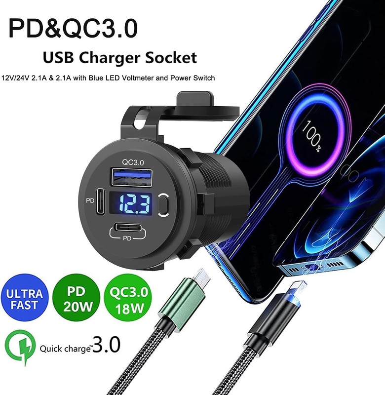 Voltmeter & Power Switch USB Outlet gallery